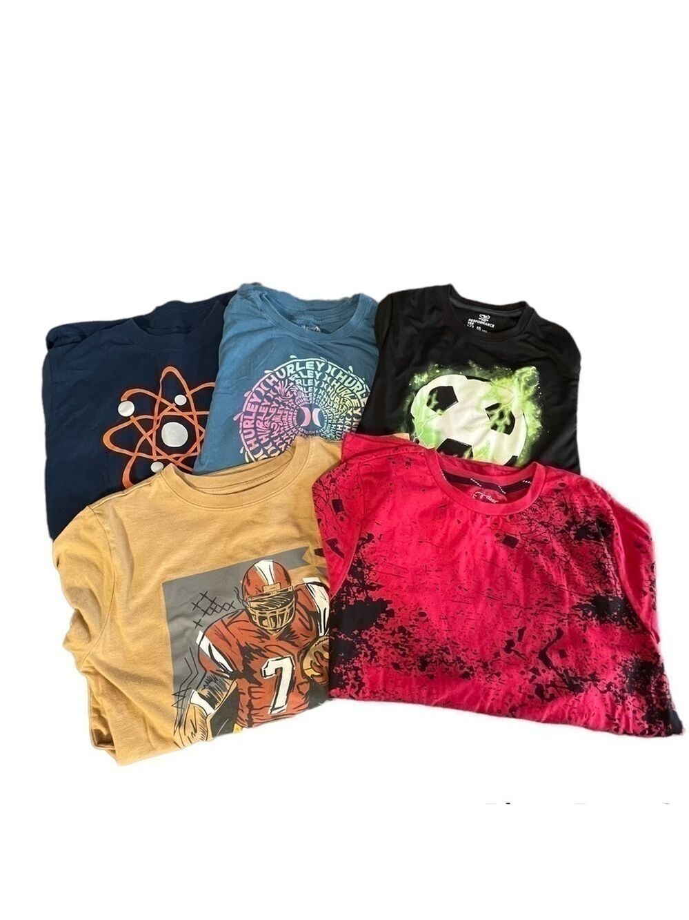 𝅺SET of 5 boys long sleeve short sleeve t-shirts sz XL